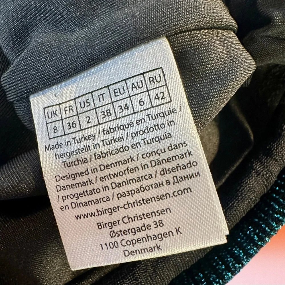 NWT ROTATE Birger Christensen ‘Kristinia’ Striped Skirt in “Crystal Teal” Size 2